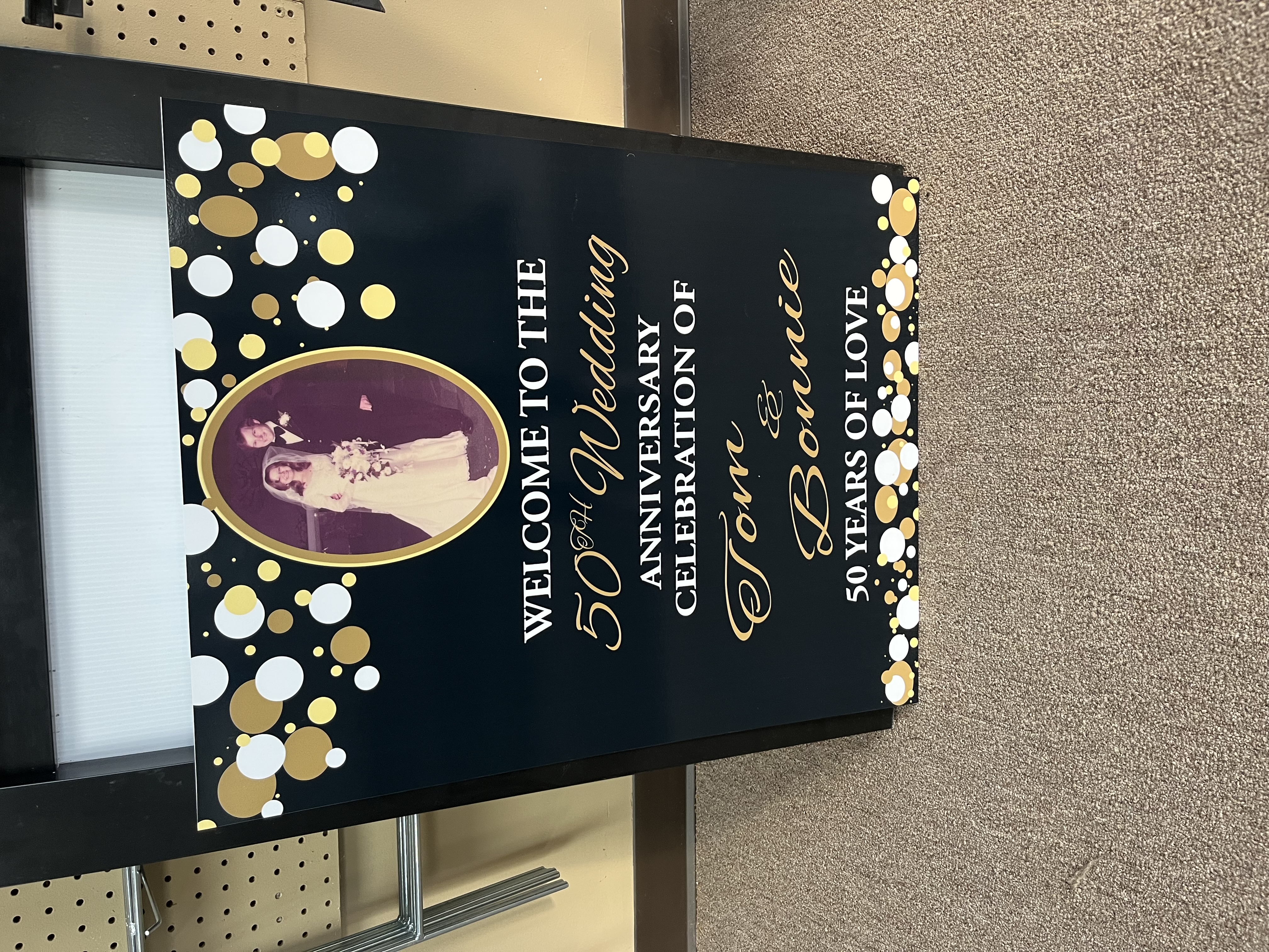 Anniversary poster board sign