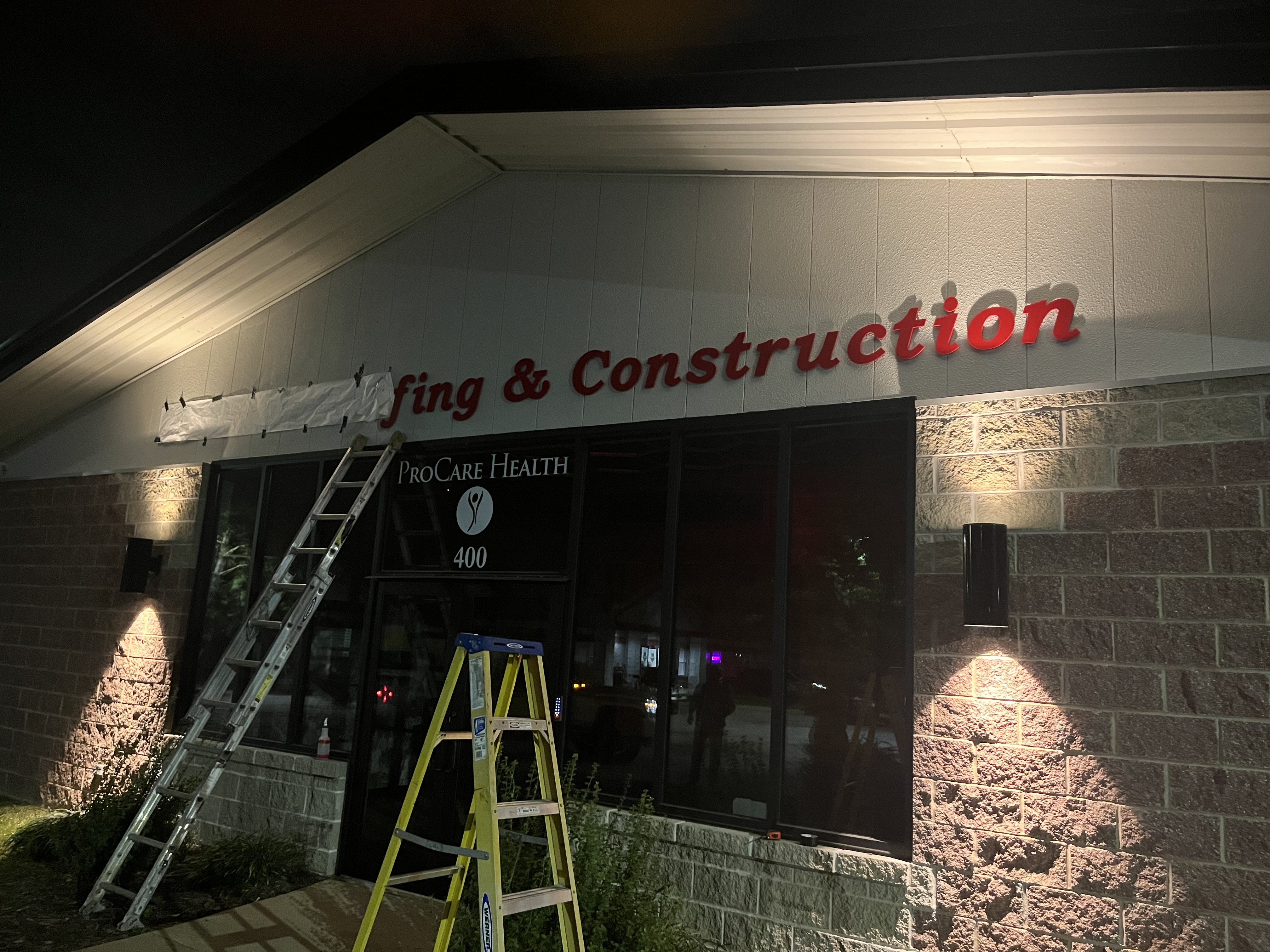 Donovan business sign before installation