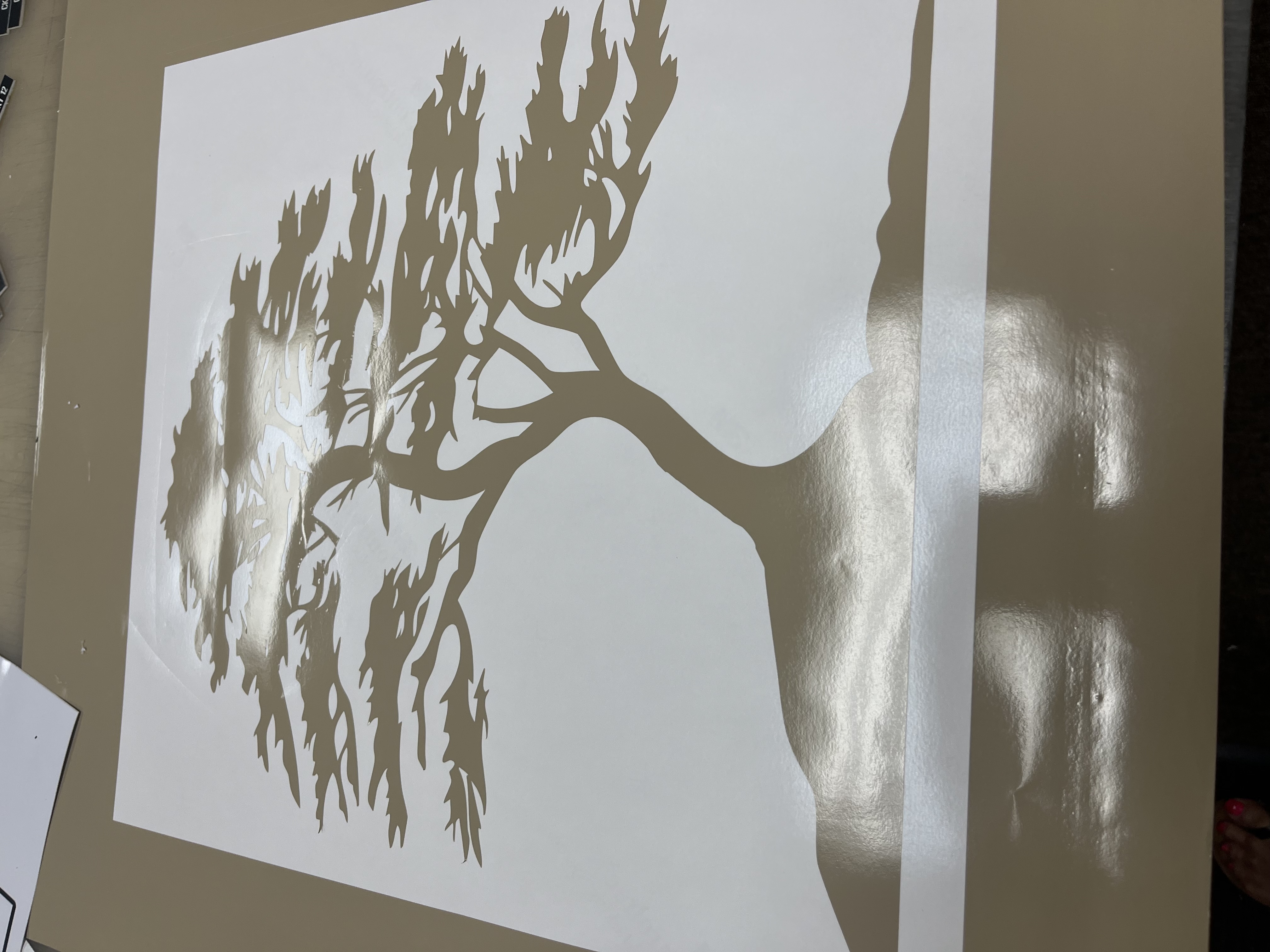 Custom sign with tree graphic design