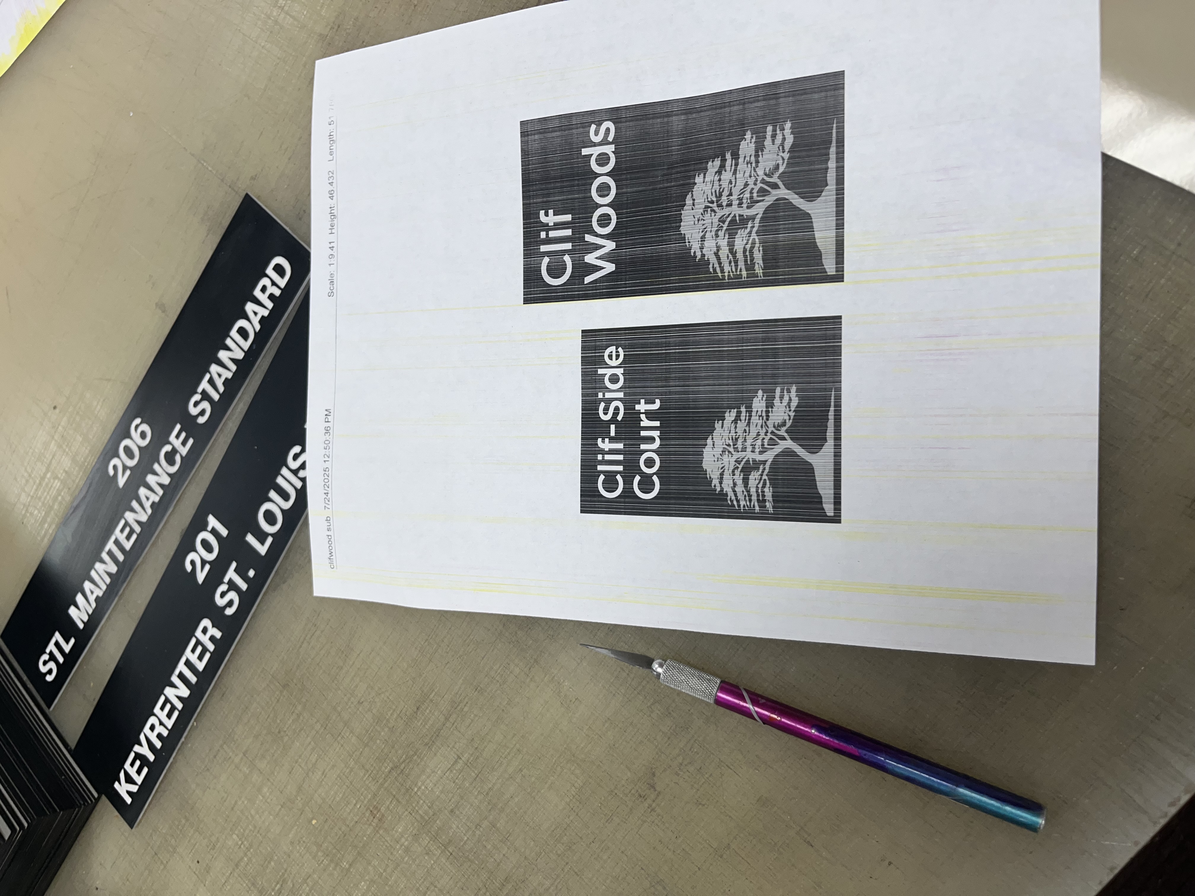 Tree graphic sign design sketch