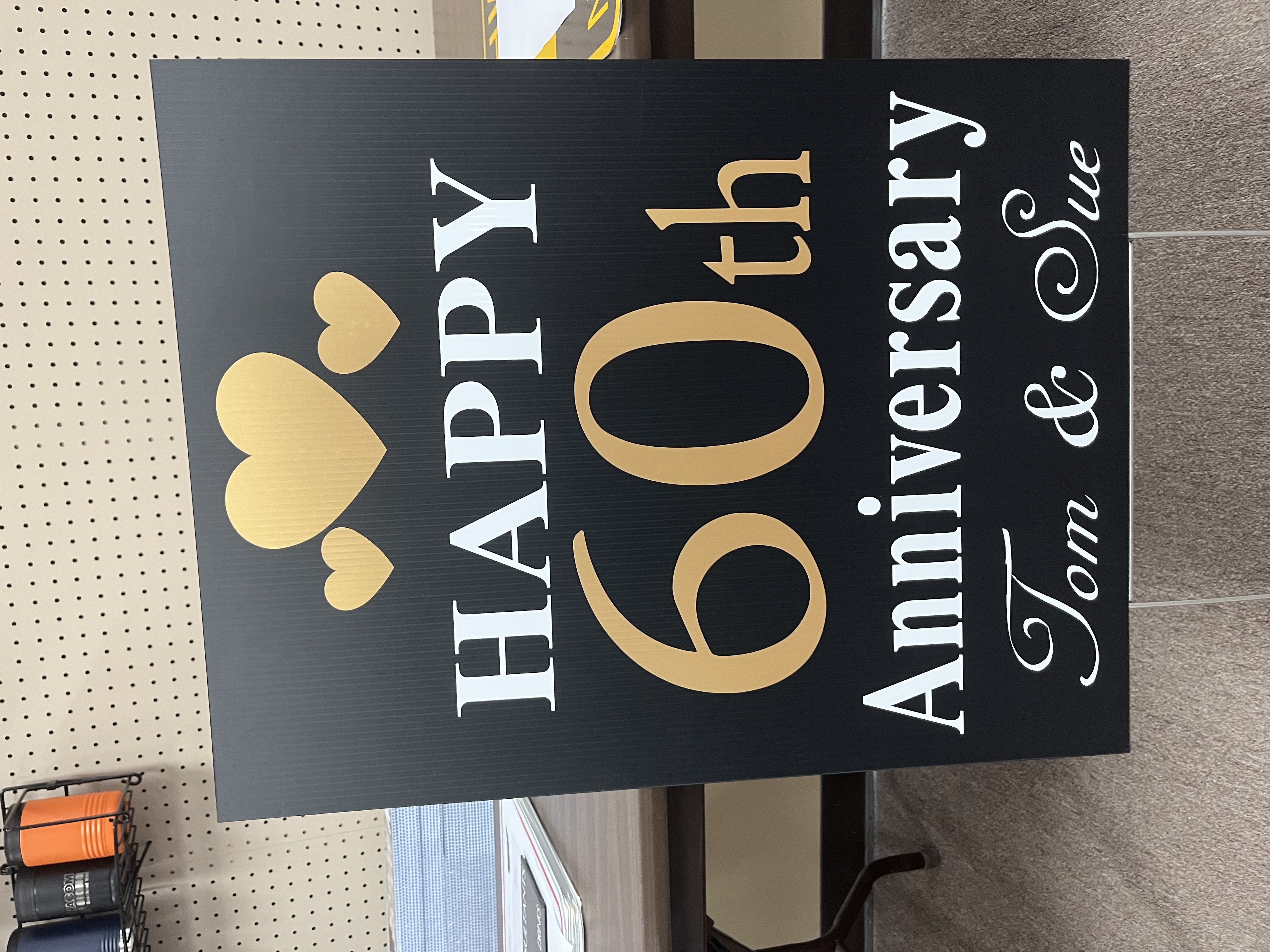 Wedding anniversary celebration sign